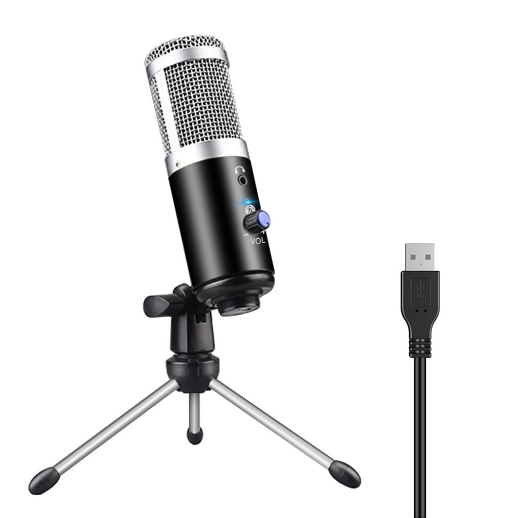 USB Condenser Microphone W/Tripod For Broadcast/Podcast Live Streaming