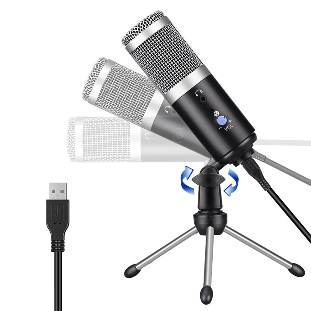 USB Condenser Microphone W/Tripod For Broadcast/Podcast Live Streaming