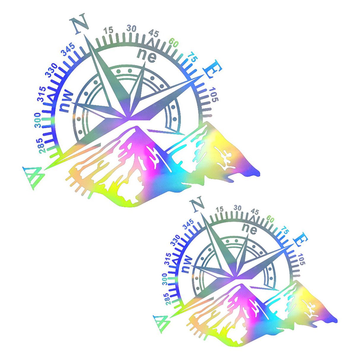 Motorhome Decal Laser Sticker Navigation Compass W/ Mountains For Van 48x34cm / 60x50cm 48x34cm