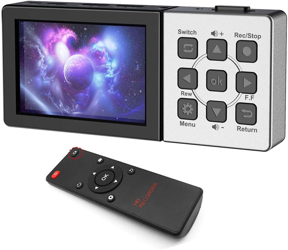 1080P@60fps Video Capture HDMI-compatible Video Recorder Box With 3.5 Inch LCD And Remote Control,Playback,Schedule Capturing