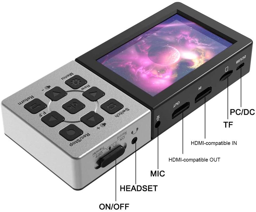 1080P@60fps Video Capture HDMI-compatible Video Recorder Box With 3.5 Inch LCD And Remote Control,Playback,Schedule Capturing
