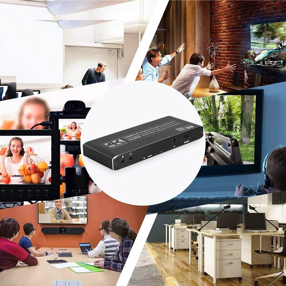 4K@60fps Video Card USB 3.0 2.0 Video Capture Card HDMI-Compatible Switch Placa De Video 3 In 1 Out For Game Live Streaming PS4