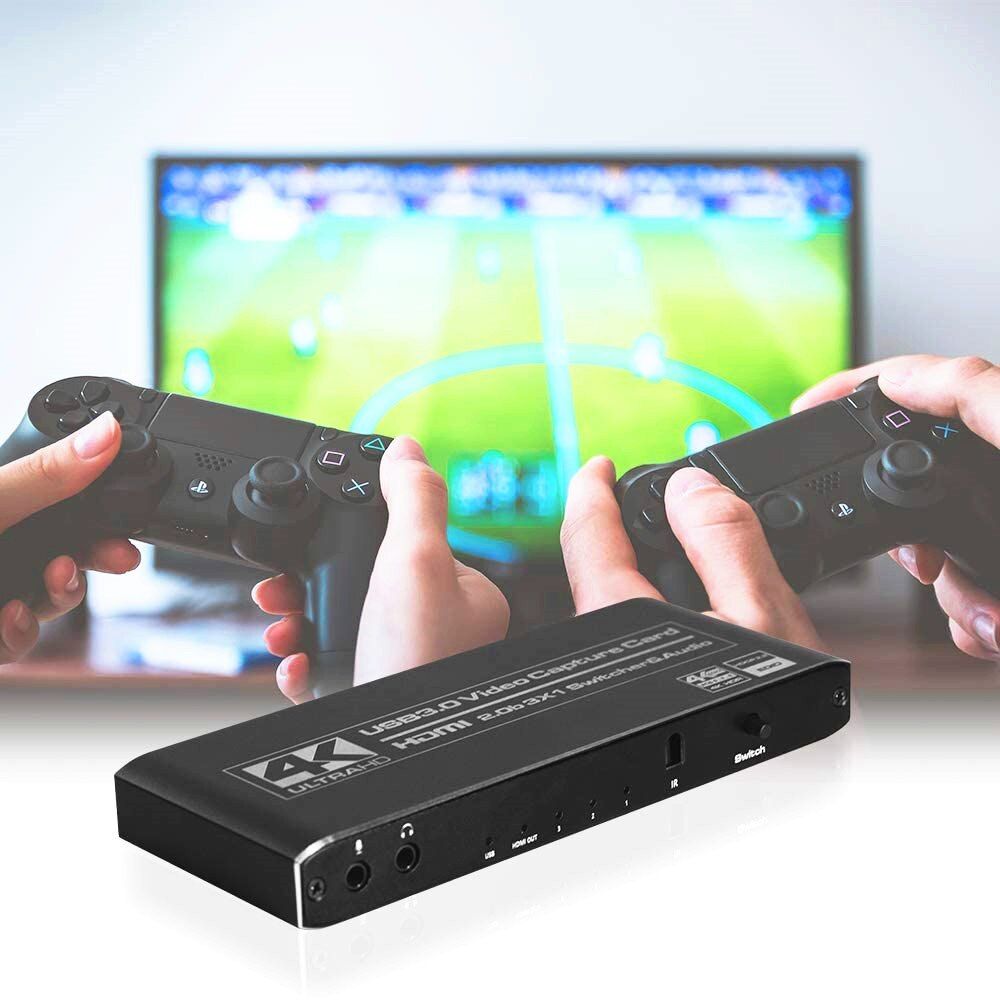4K@60fps Video Card USB 3.0 2.0 Video Capture Card HDMI-Compatible Switch Placa De Video 3 In 1 Out For Game Live Streaming PS4