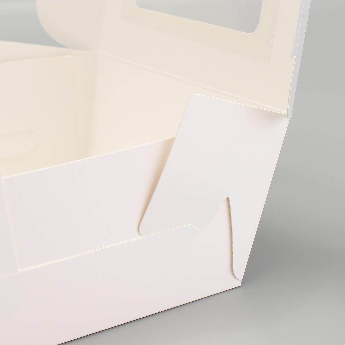 5pcs Clear Cupcake Box 4 Cup White Container For Wedding Party Decor Gift