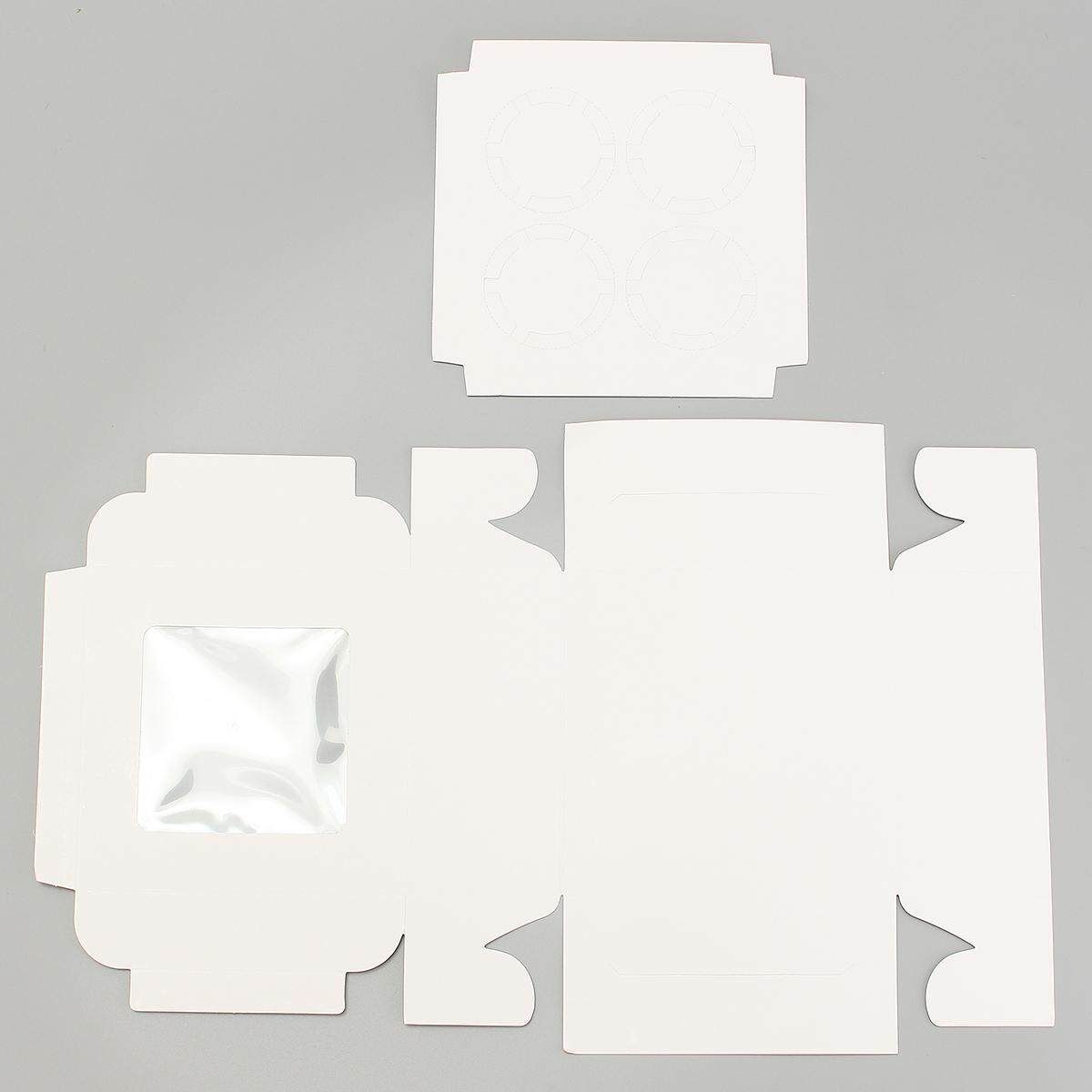 5pcs Clear Cupcake Box 4 Cup White Container For Wedding Party Decor Gift