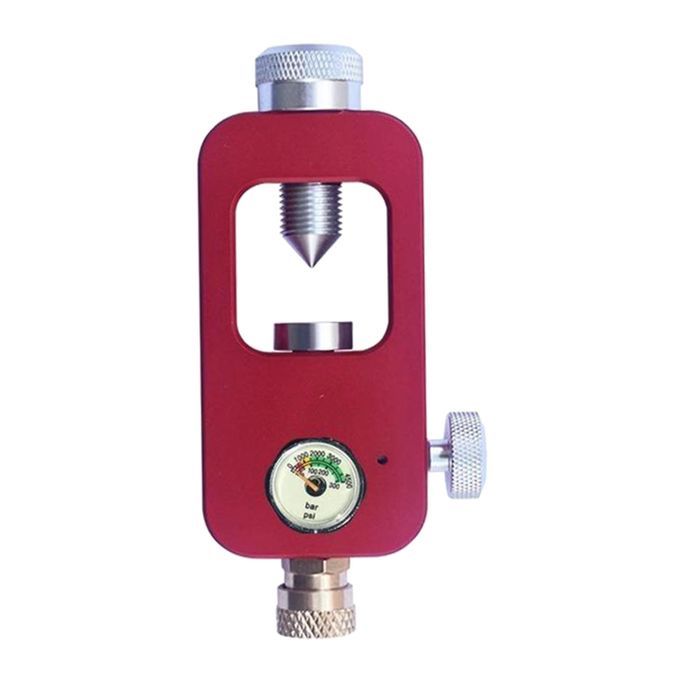 Diving Oxygen Cylinder Air Tank Refill Regulator Adapter Red_Gauge_A