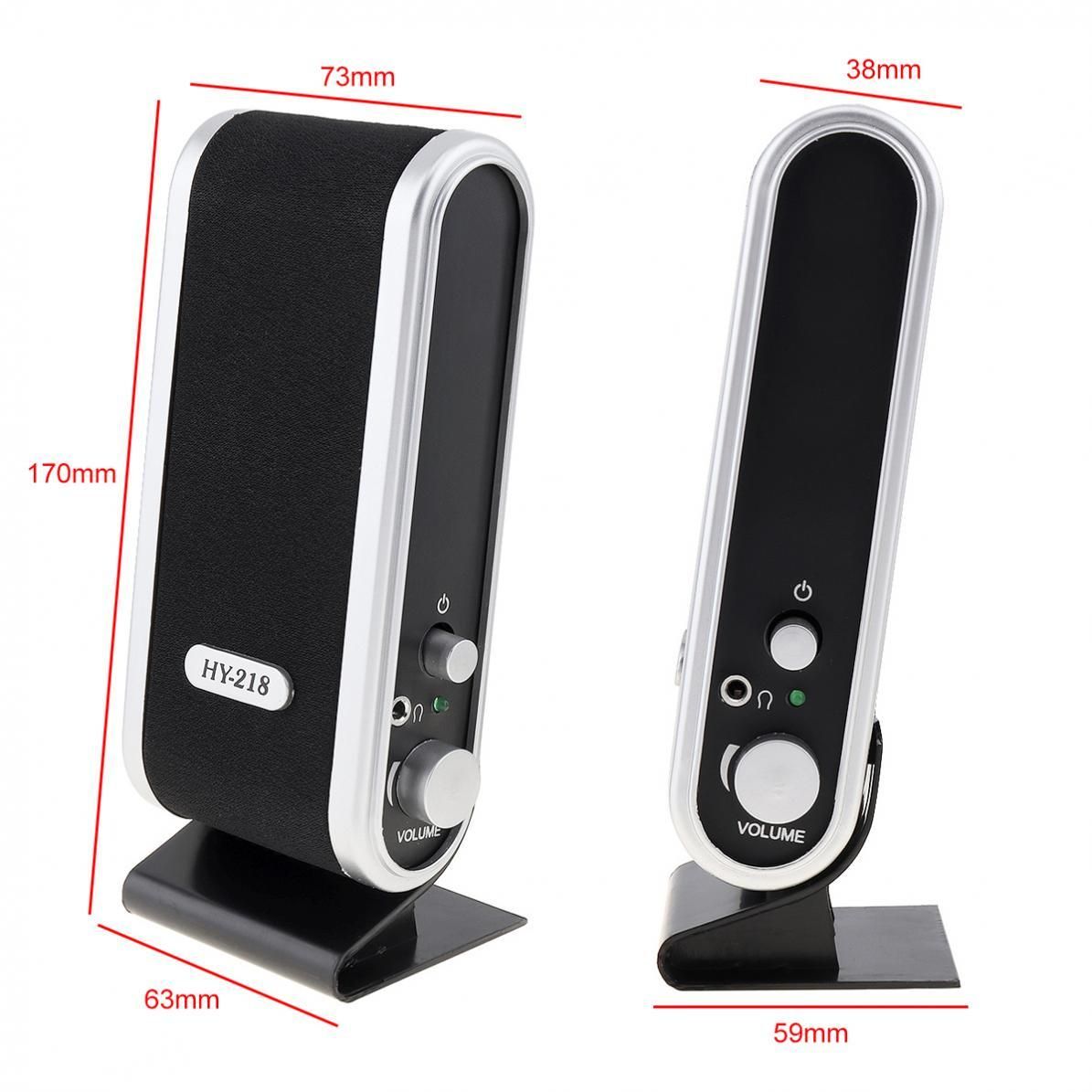 6w Wired Usb Power Speakers Stereo 3.5mm Audio Jack For Pc Laptop Computer Mac Mini Plastic Headphones Microphone