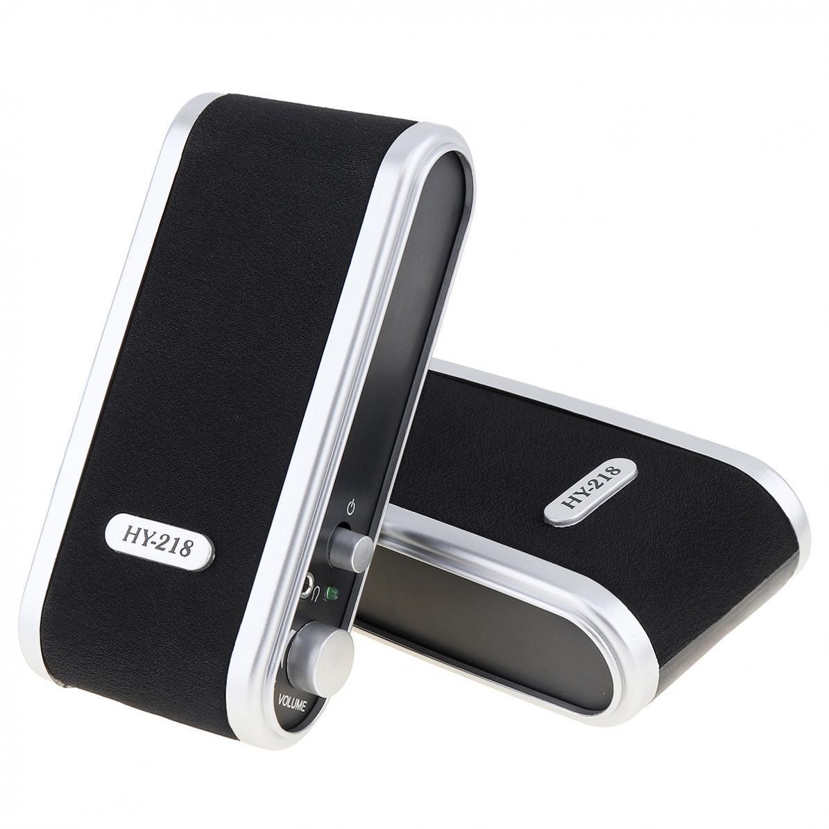 6w Wired Usb Power Speakers Stereo 3.5mm Audio Jack For Pc Laptop Computer Mac Mini Plastic Headphones Microphone