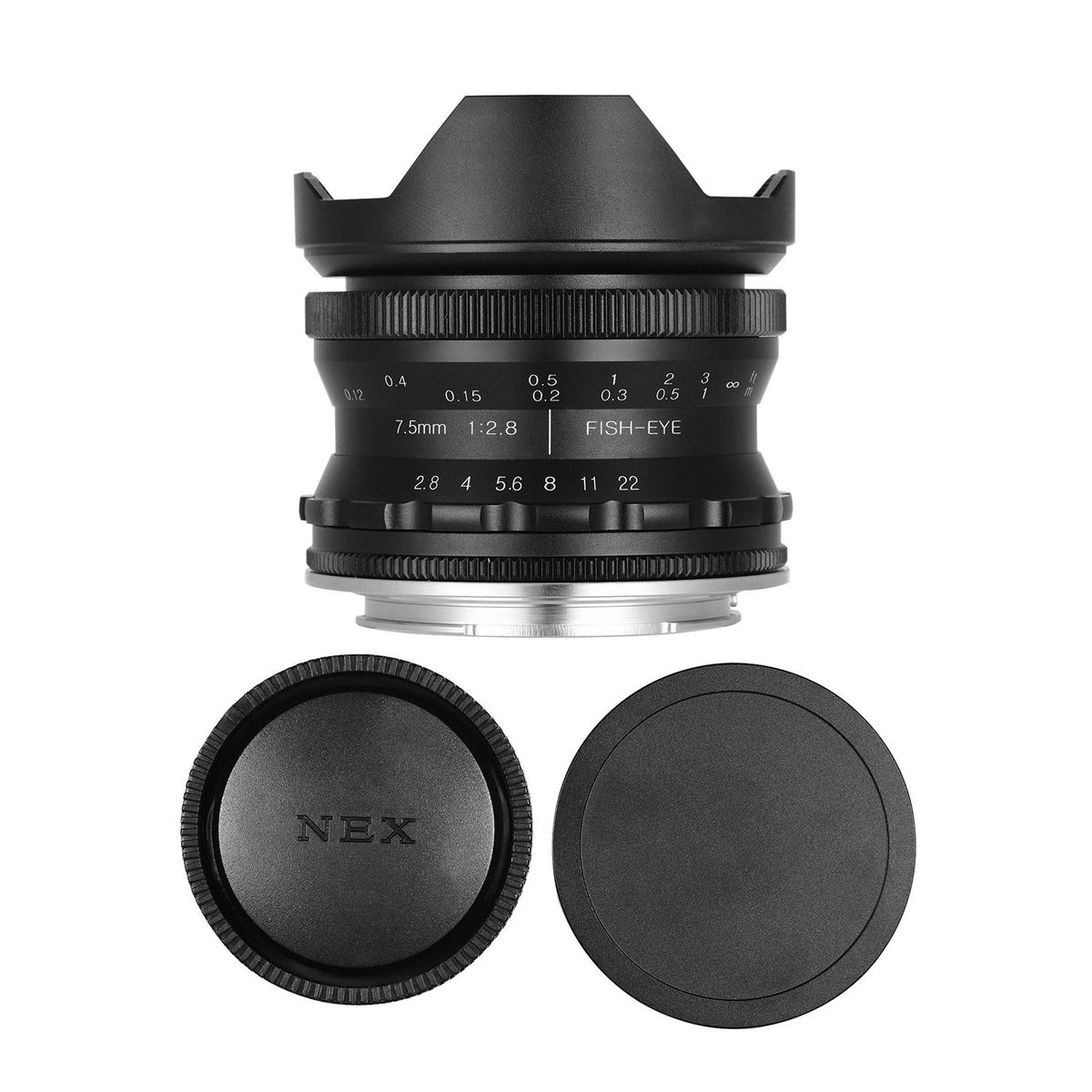 Andoer 7.5mm F2.8 Manual Focus Fisheye Lens 180° Ultra Wide Angle Large Aperture E-Mount Lens Compatible with Sony APS-C Frame ILDC Camera A6600 A6100 A6400 A6500 A6300 A6000 5100 A77II