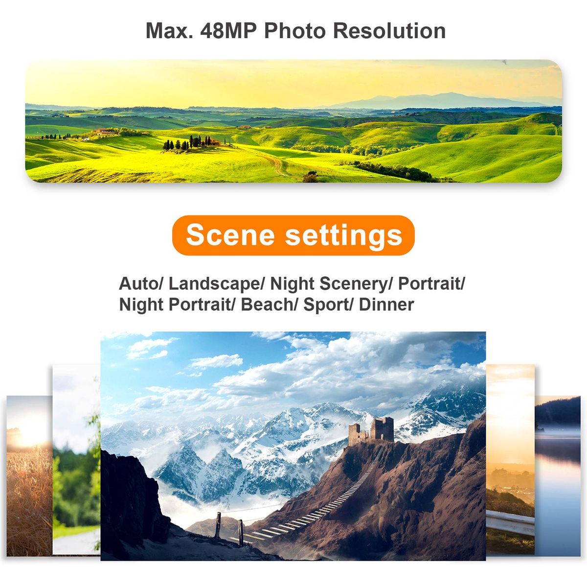 Andoer 4K Compact Digital Camera Video Camcorder 2.4 Inch IPS Screen 16X Digital Zoom Anti-shake Smile Capture Built-in Flash Battery with 32GB Memory Card Christmas Gift for Kids Teens Friends