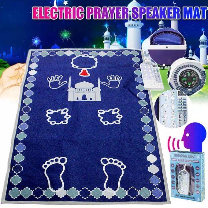 Speaker Talking Prayer Mat Blanket Mohammed Dark Blue C