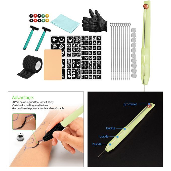 High Quality Hand Poke And Stick Tattoo Kit, DIY Tattoo Supply Ink