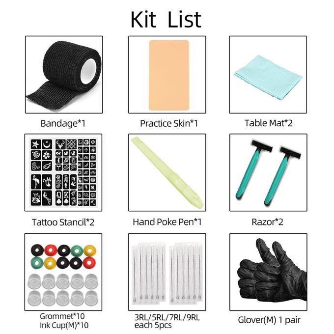 High Quality Hand Poke And Stick Tattoo Kit, DIY Tattoo Supply Ink