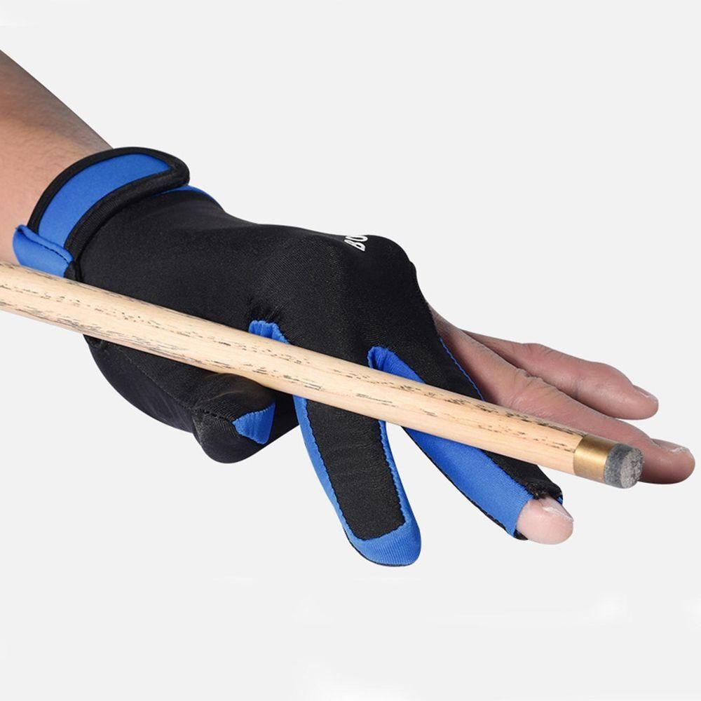 1PC Snooker Billiard  Glove Left Hand Pool Three Finger Open Blue M