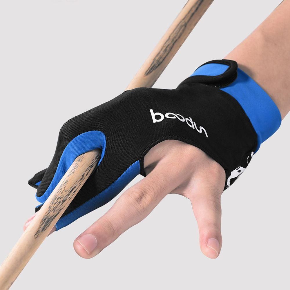 1PC Snooker Billiard  Glove Left Hand Pool Three Finger Open Blue M