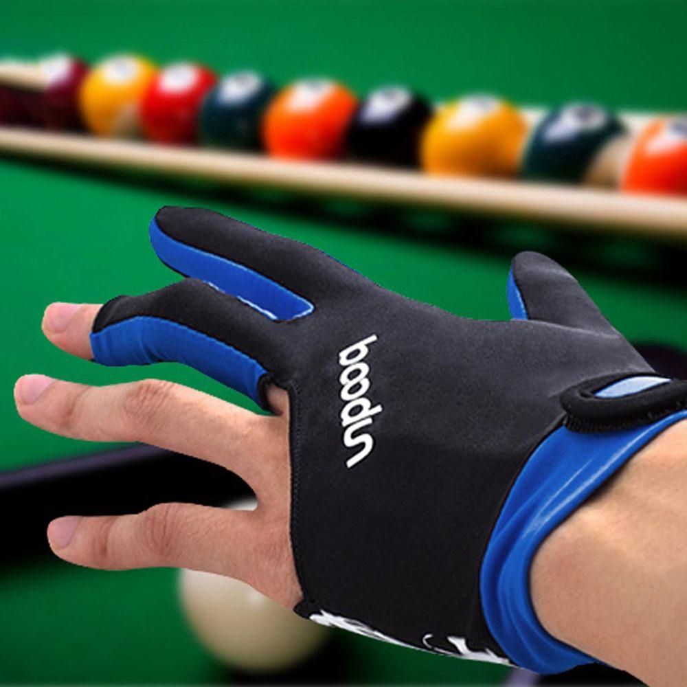 1PC Snooker Billiard  Glove Left Hand Pool Three Finger Open Blue M