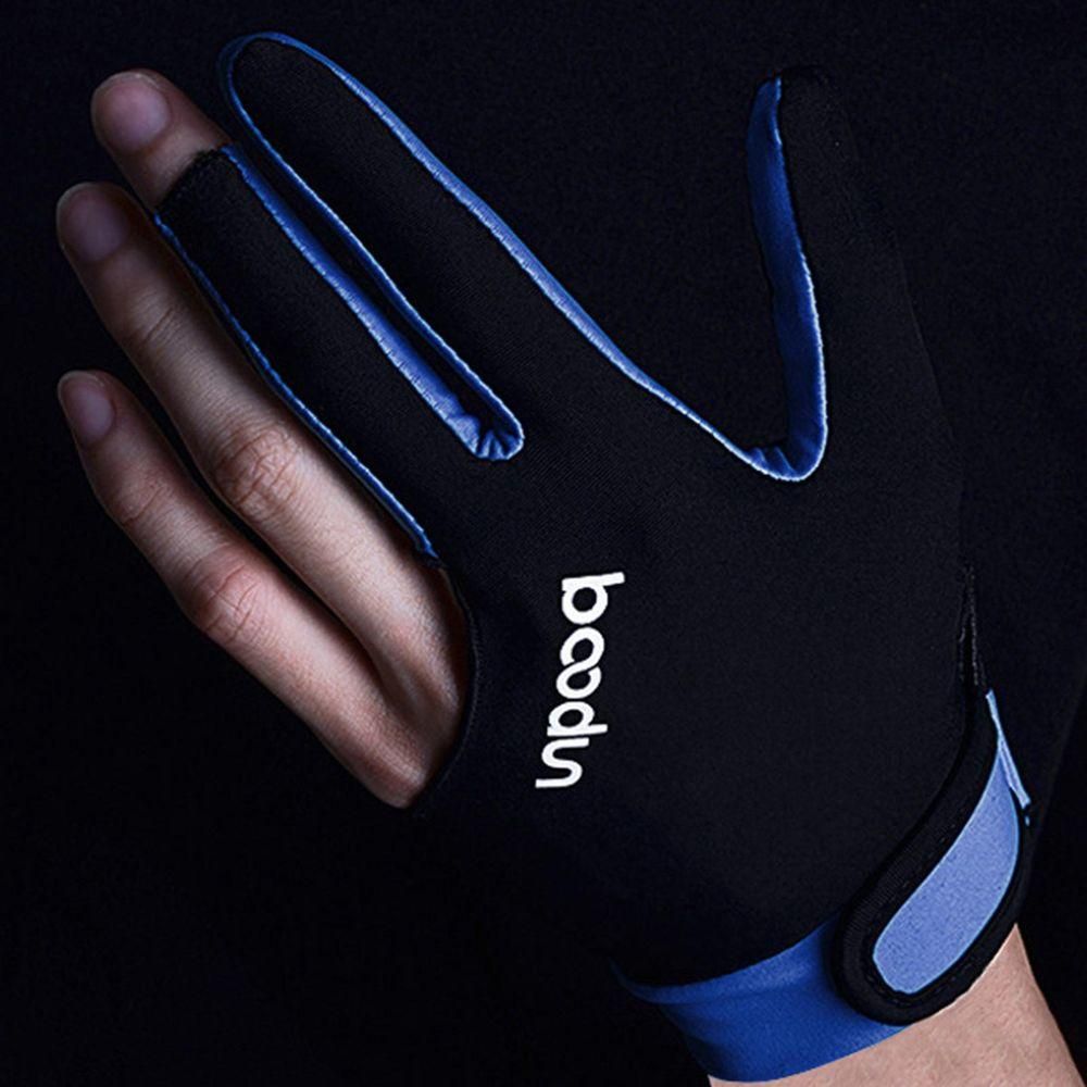1PC Snooker Billiard  Glove Left Hand Pool Three Finger Open Blue M