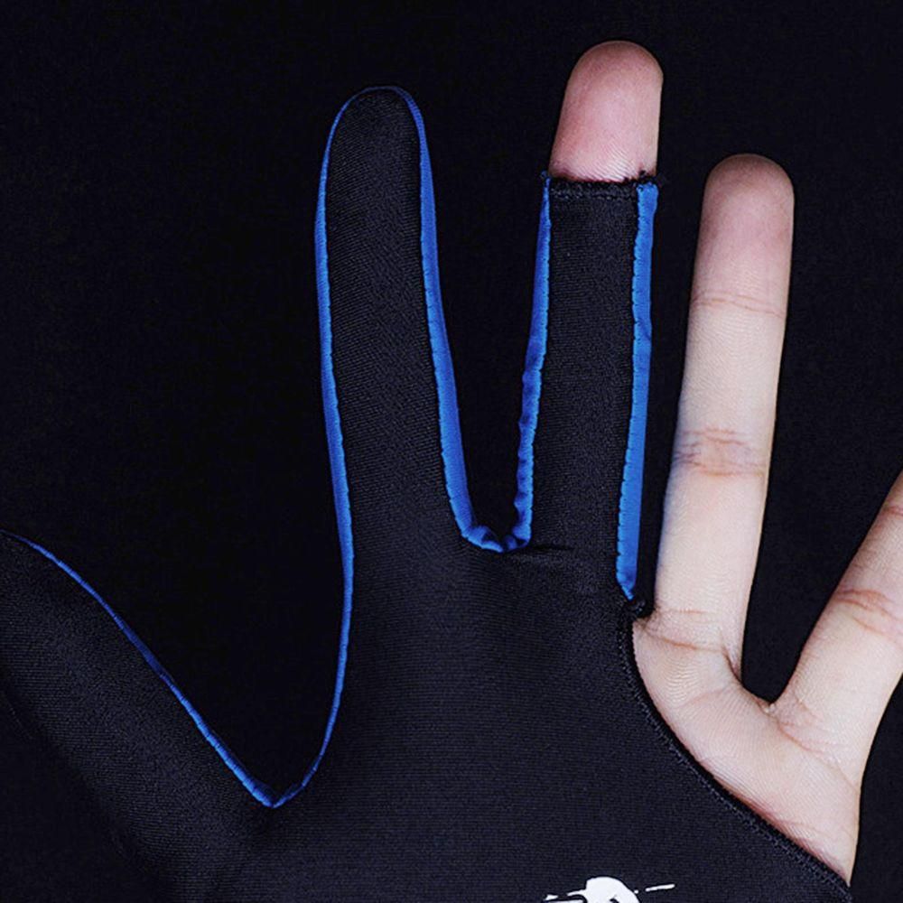 1PC Snooker Billiard  Glove Left Hand Pool Three Finger Open Blue M
