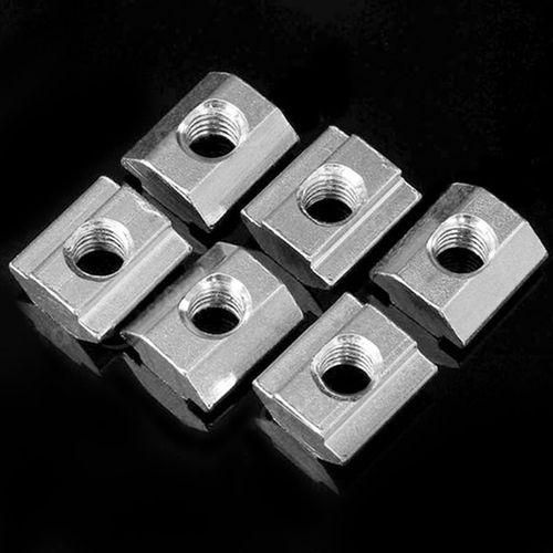 50pcs M5 T Sliding Nut Zin-Plated Carbon Steel T