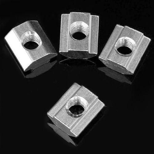 50pcs M5 T Sliding Nut Zin-Plated Carbon Steel T