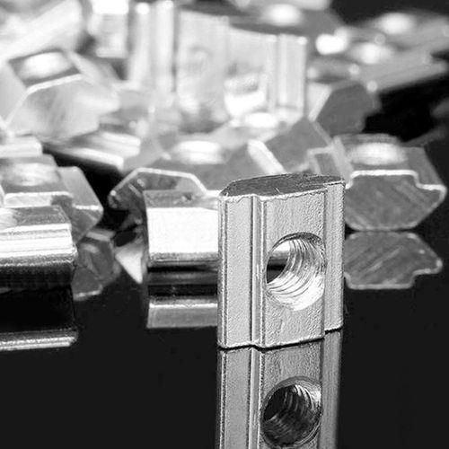 50pcs M5 T Sliding Nut Zin-Plated Carbon Steel T