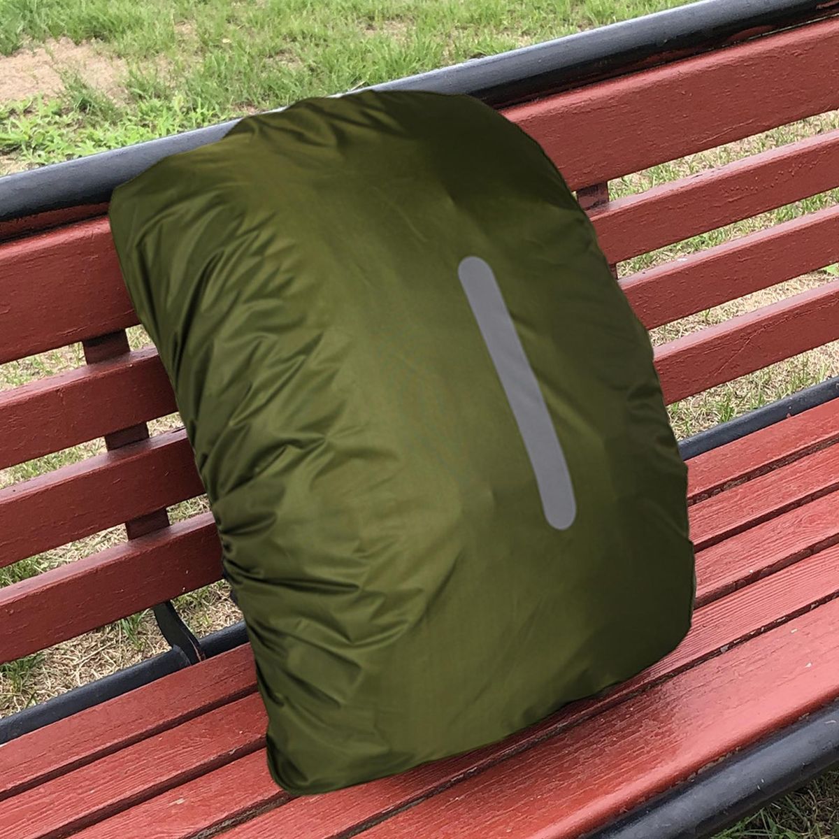 Reflective Backpack Rain Cover Rainguard Waterproof for School Army Green