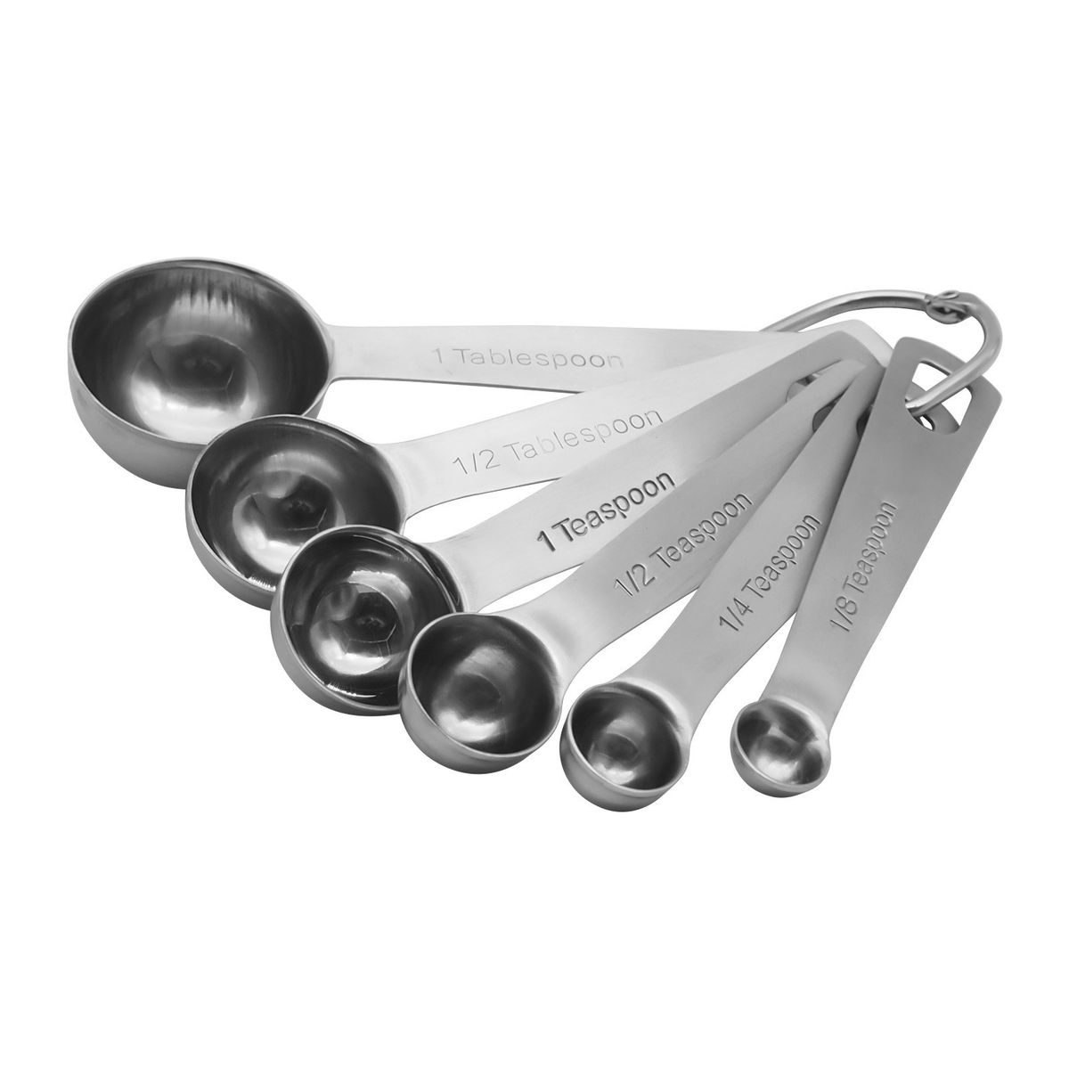 Measuring Spoons Set 6 Pcs Stainless Steel Metal Measuring