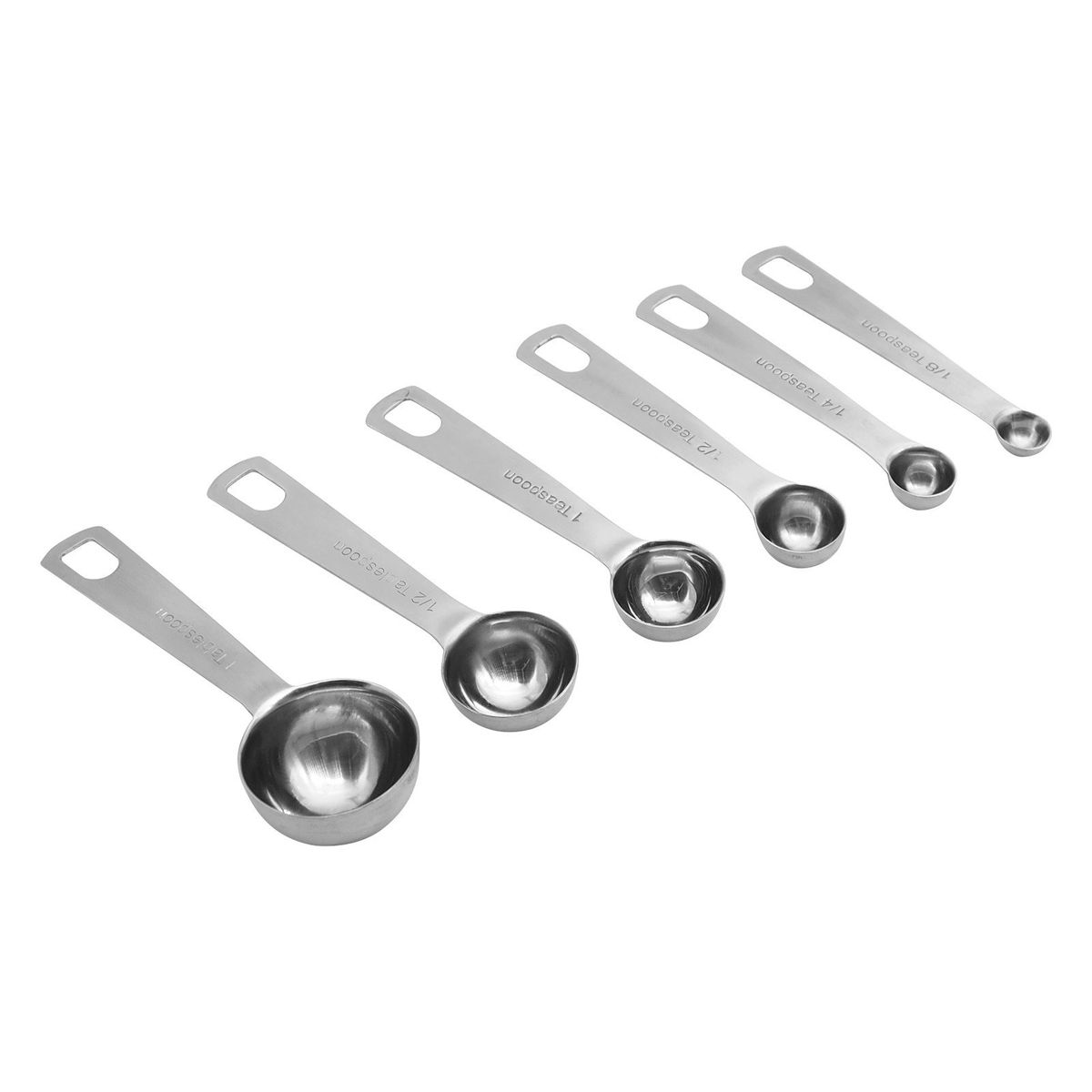 Measuring Spoons Set 6 Pcs Stainless Steel Metal Measuring
