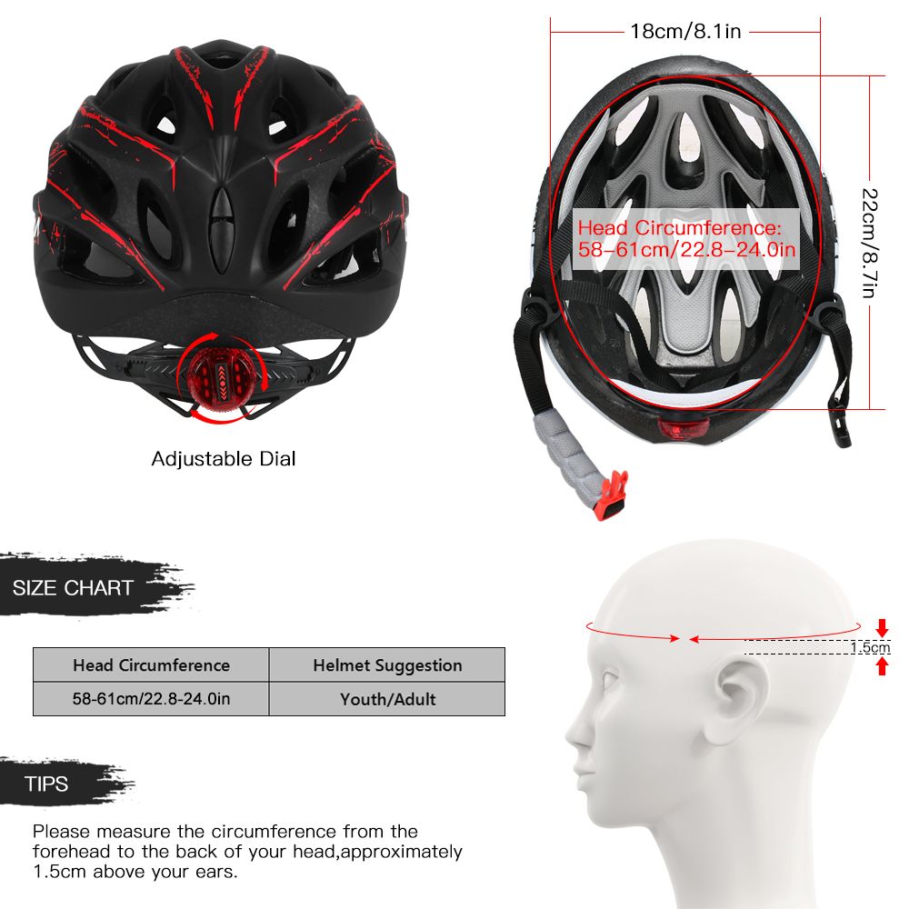 Lixada Lightweight Bike Cycling Helmet With Detachable