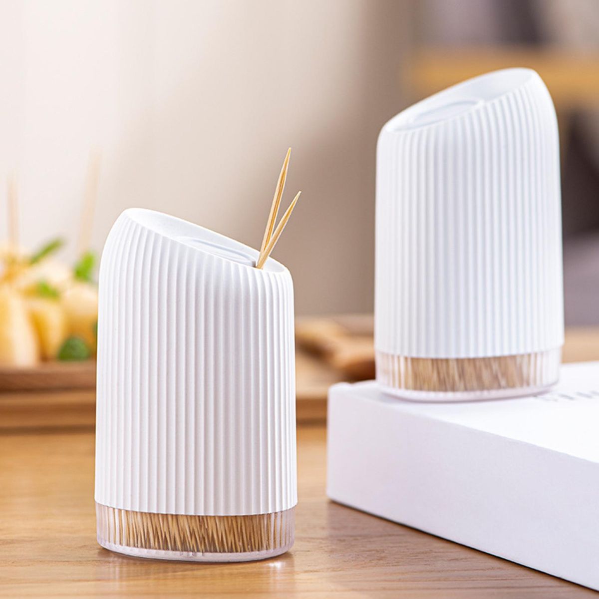 1 Set Toothpick Holder Food Grade Toothpick Case White