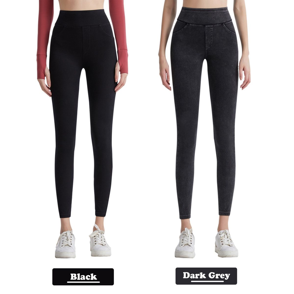 Women Stretch Legging With Pockets Slim Fit High Waisted