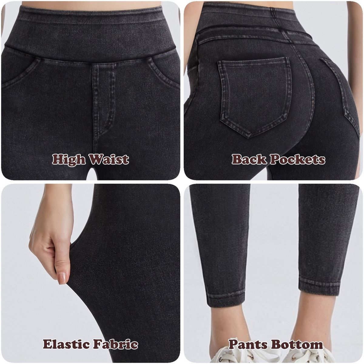 Women Stretch Legging With Pockets Slim Fit High Waisted