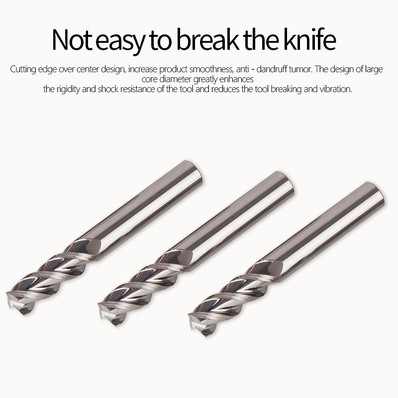 Fraise Carbure HRC55 3 Flute Milling Cutter Freze Ucu Cnc End Mill Milling Cutting Fo