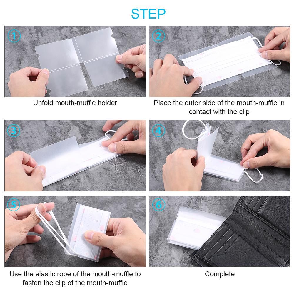 10Pcs Storage Clip Foldable Storage Organizer Portable Mouth Cover Holder Disposable Face Cover Folder
