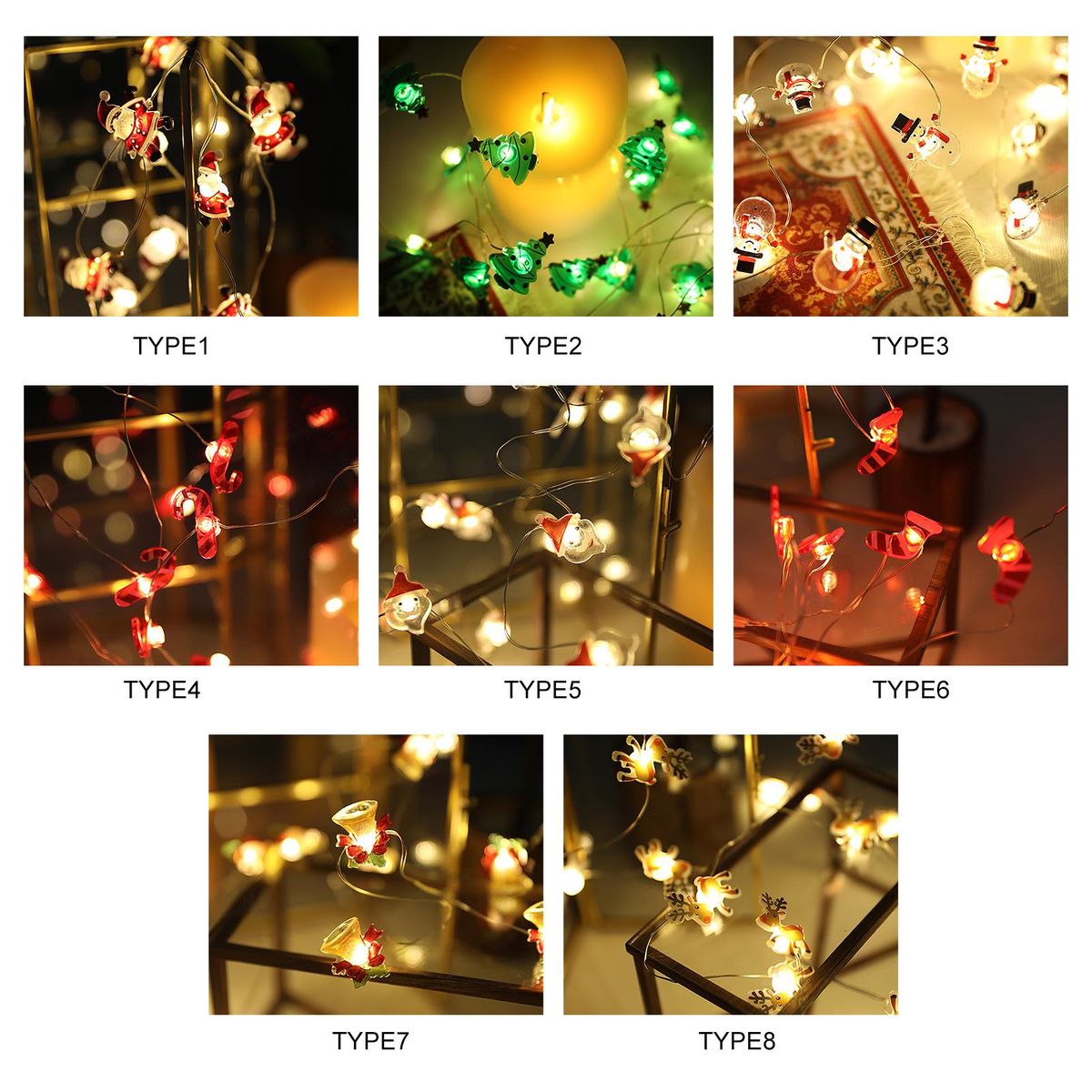 2 Meters/6.6Ft 20LEDs Elk Design String Light Constant Bright& Flash Lighting Mode IP42 Water Resistance 3 * AA Cell Operated for Christmas Xmas Party Home Decoration Present Gift