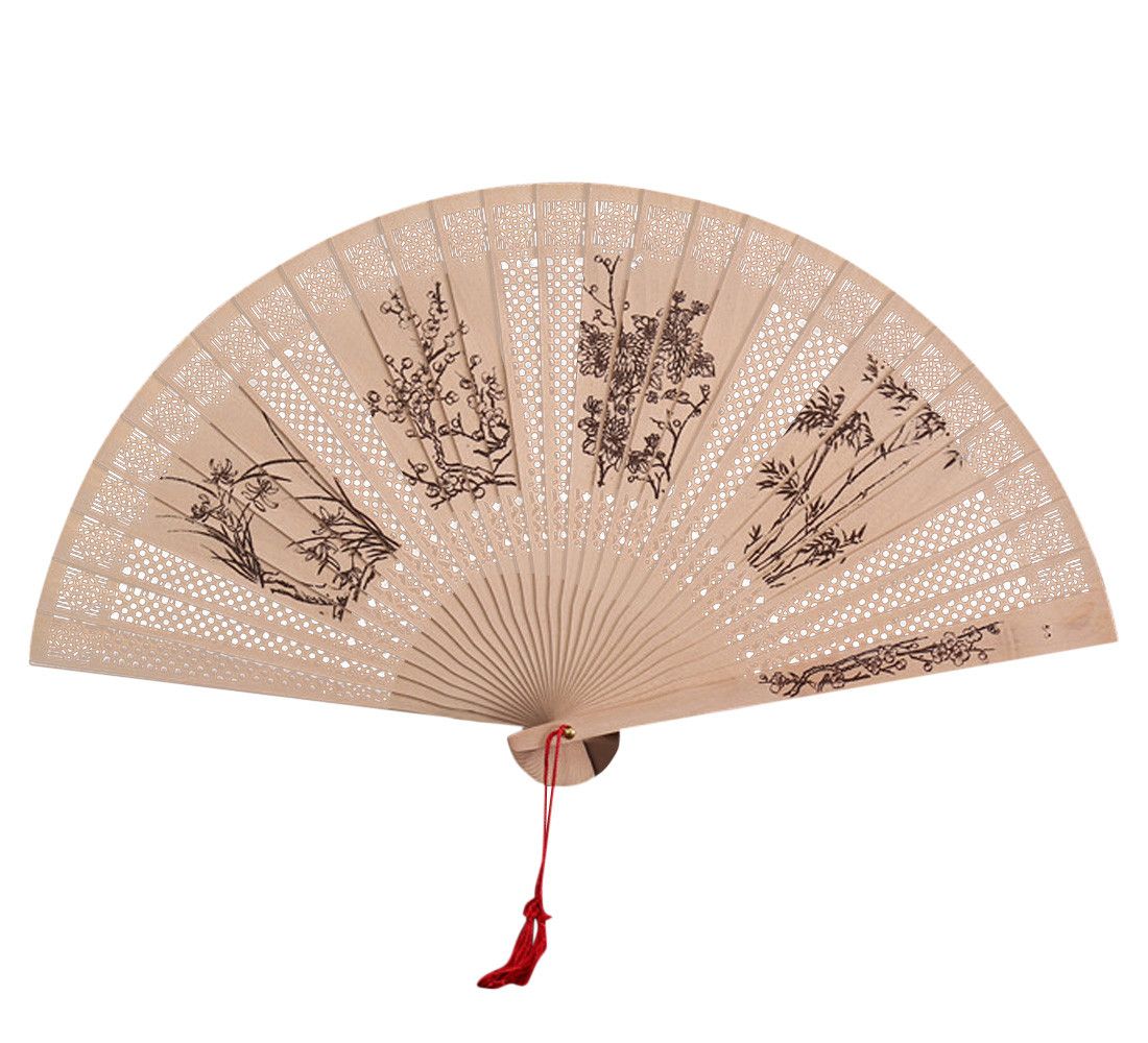 Made Hollow Fan Gift Sandalwood Hand Bone Wedding 2019 Folding NEW Exquisite Wooden Chinese Traditional Fan Bamboo Performance