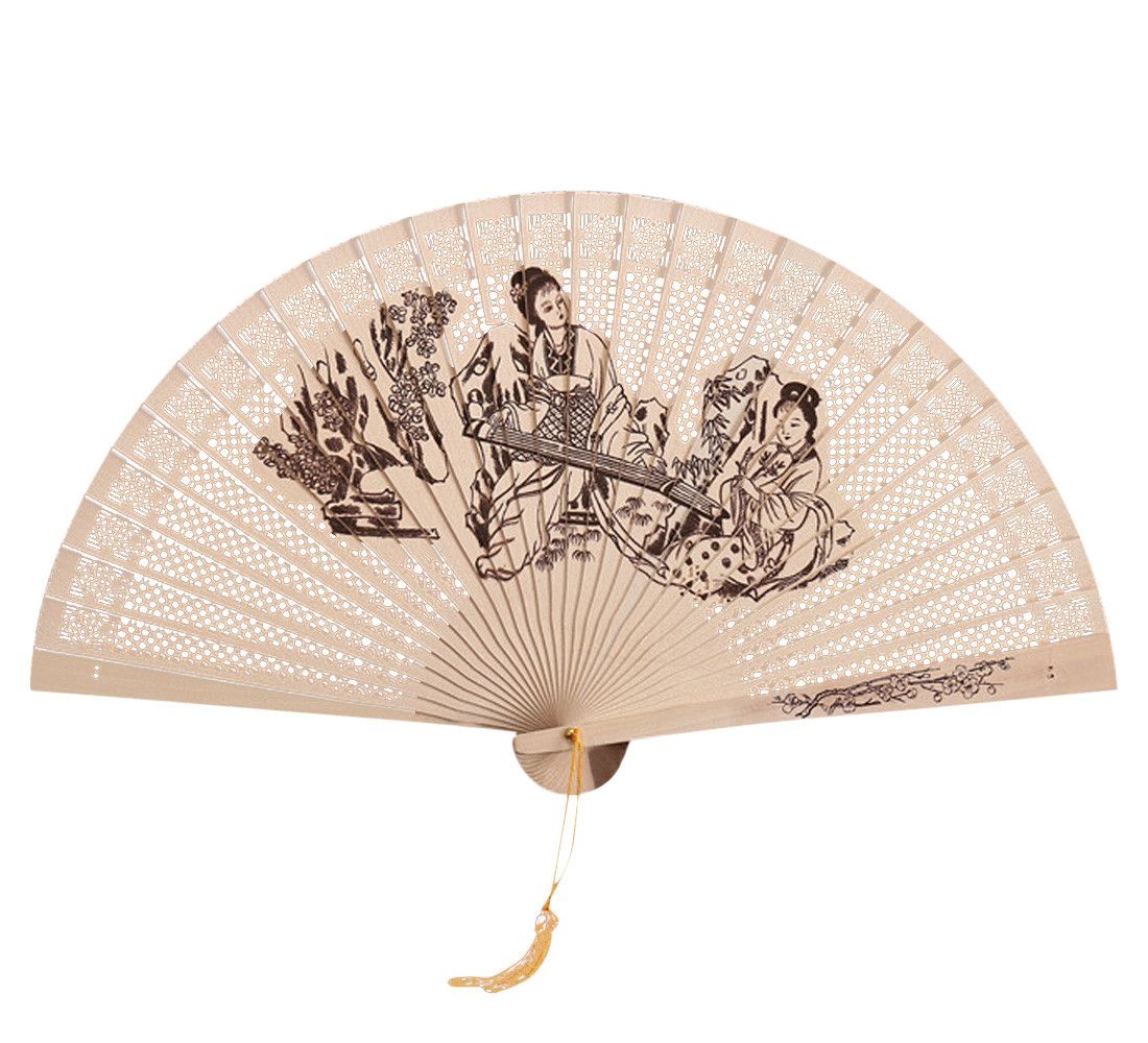 Traditional NEW Chinese Hollow Made Fan Exquisite Wooden Sandalwood Gift Performance 2019 Fan Wedding Bamboo Bone Hand Folding