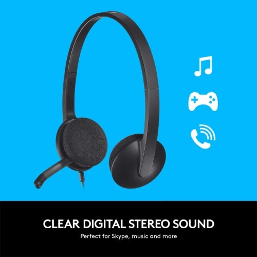 H340 Stereo Usb Headset - Black