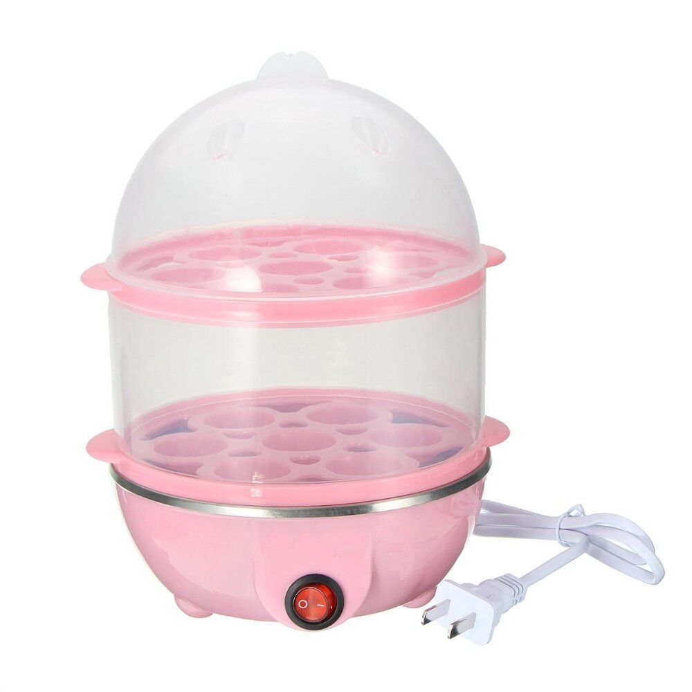 Multi-function Electric Two Layers 14 Eggs Boiler Cooker Steamer Kitchen Tools Pink Pink (pink)