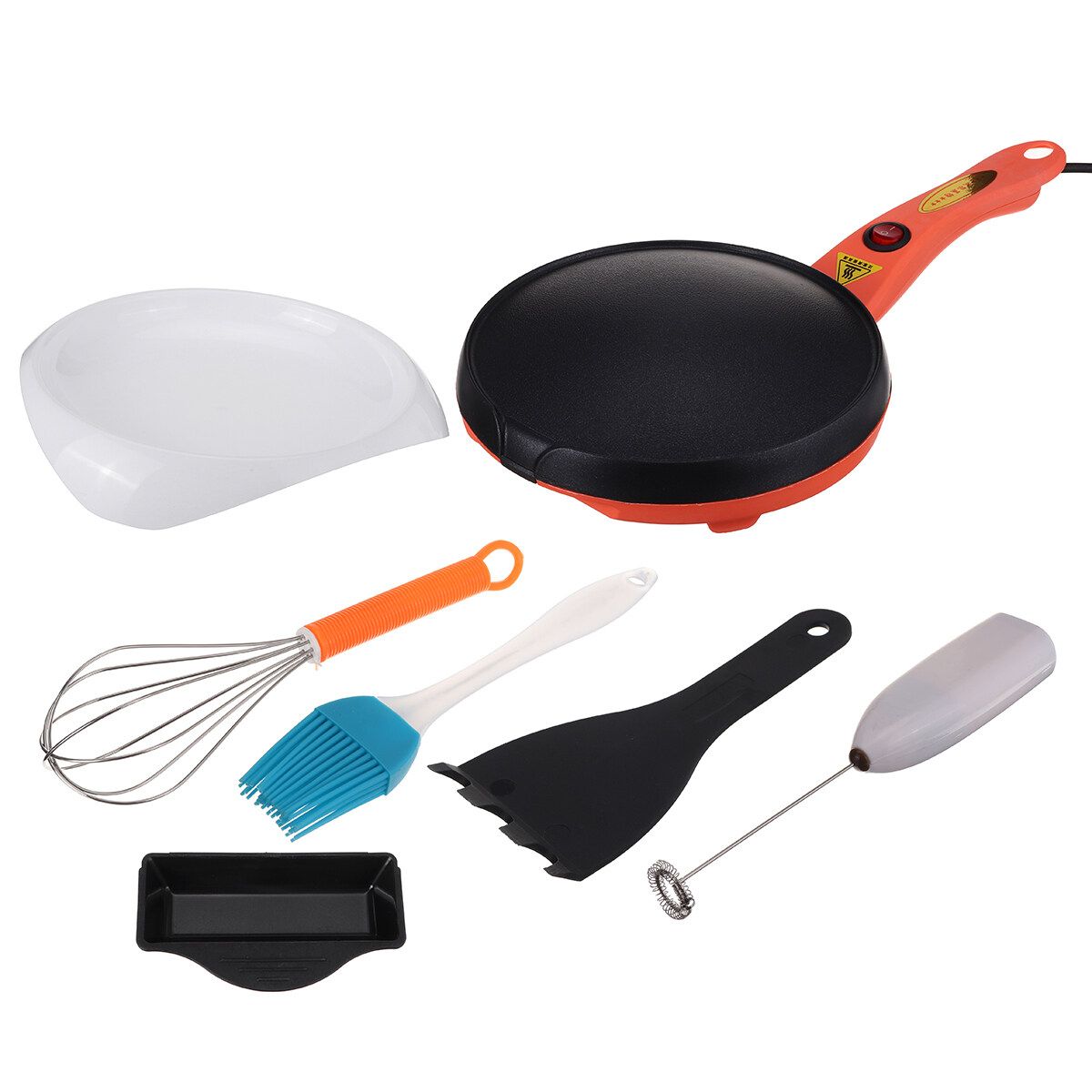 18cm 220V Electric Crepe Maker Non Stick Baking Pancake Fry Griddle Machine Kitchen Small Kitchen Appliances Set 3
