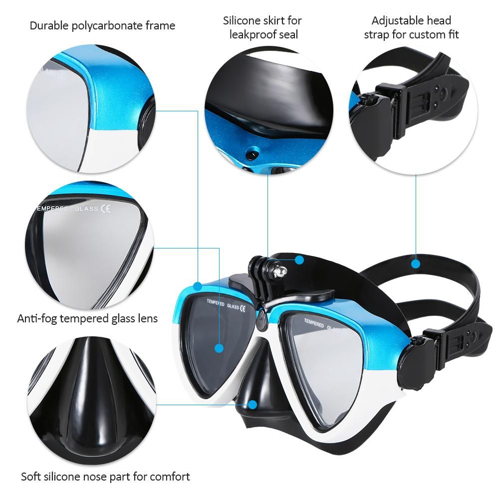 Snorkeling Mask Snorkel Set Anti-fog Swimming Diving Goggles with Dry Snorkel Tube