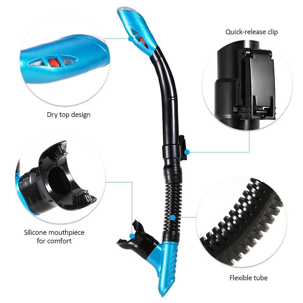 Snorkeling Mask Snorkel Set Anti-fog Swimming Diving Goggles with Dry Snorkel Tube