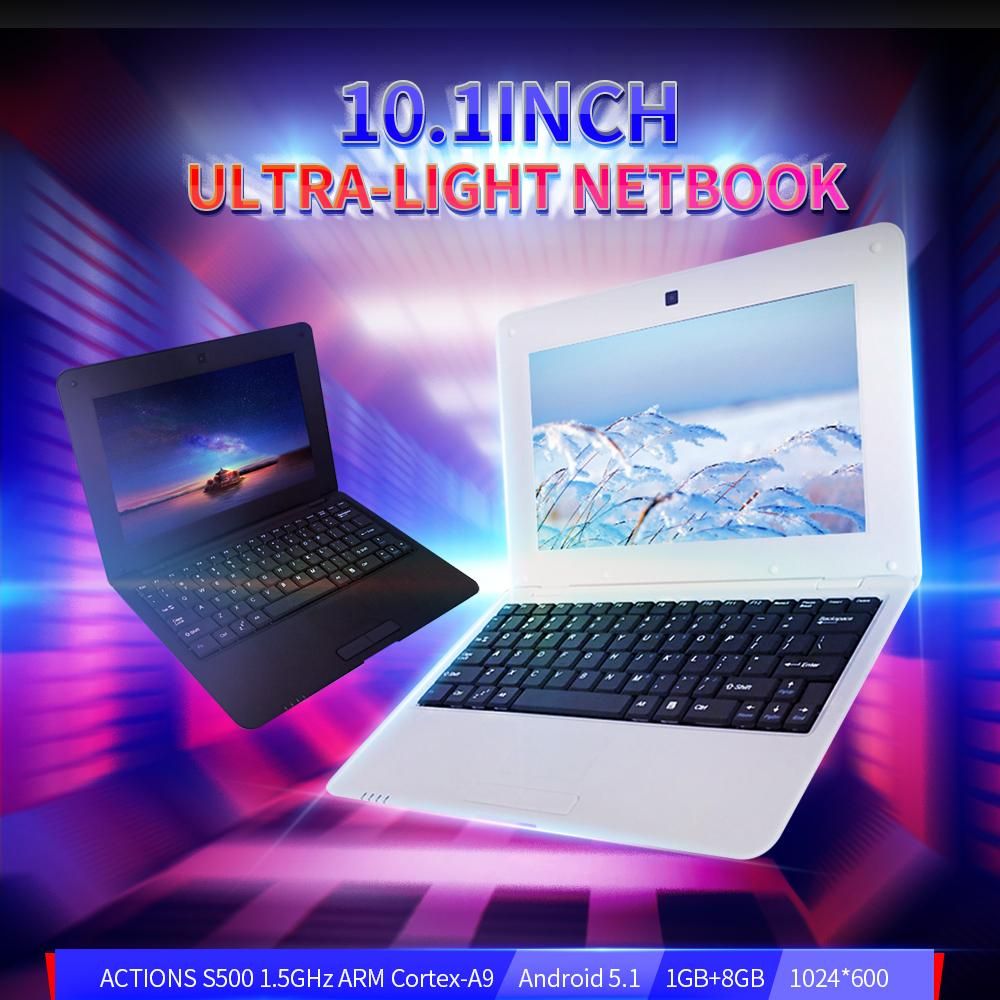 10.1inch Portable Netbook ACTIONS S500 1.5GHz ARM Cortex-A9/Android 5.1/1G+8G/1024*600 Pink EU Plug