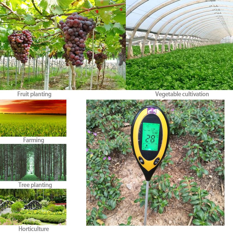 Soil Nutrient Tester LCD Soil PH Meter Moisture Meter