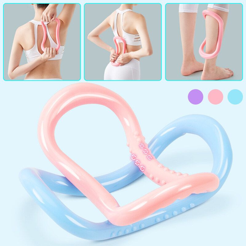 Resistance Pilates Rings Circle Gymnastic Aerobic Fitness Yoga Ring Workout Tool Suitable For Yoga/ Pilates/Fitness Pink