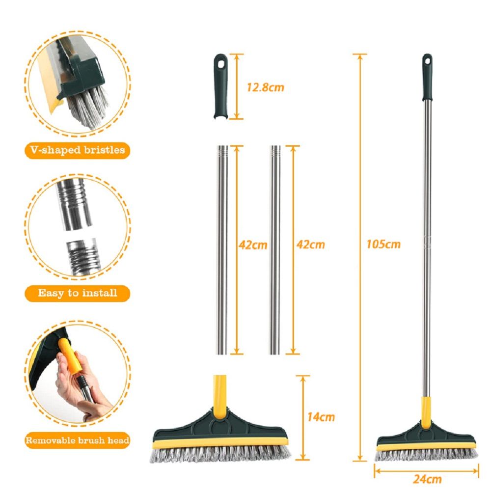 3-in-1 Floor/Bathroom Ground Seam Floor Long Handle Cleaning Brush