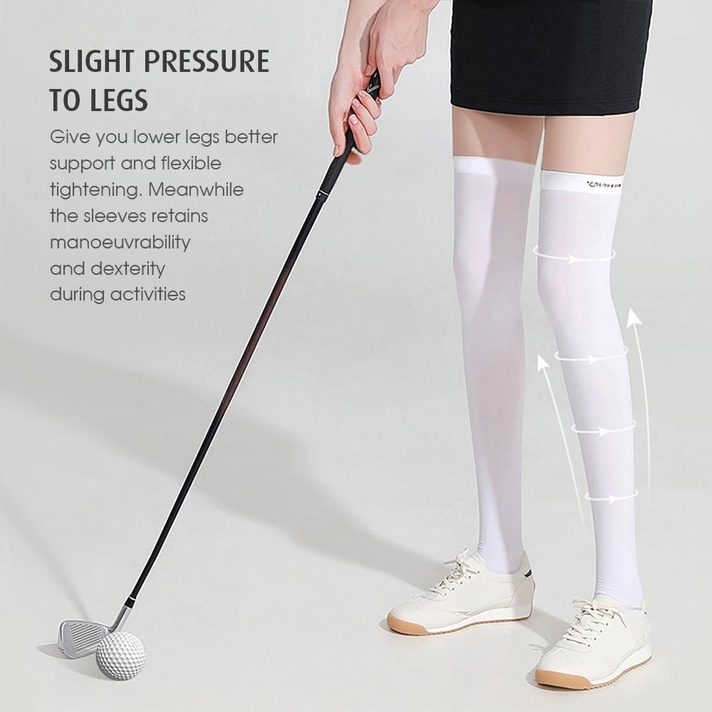1 Pair Leg Sleeves Women Icy Leg Socks Sun Guard Cool Golfing Stockings