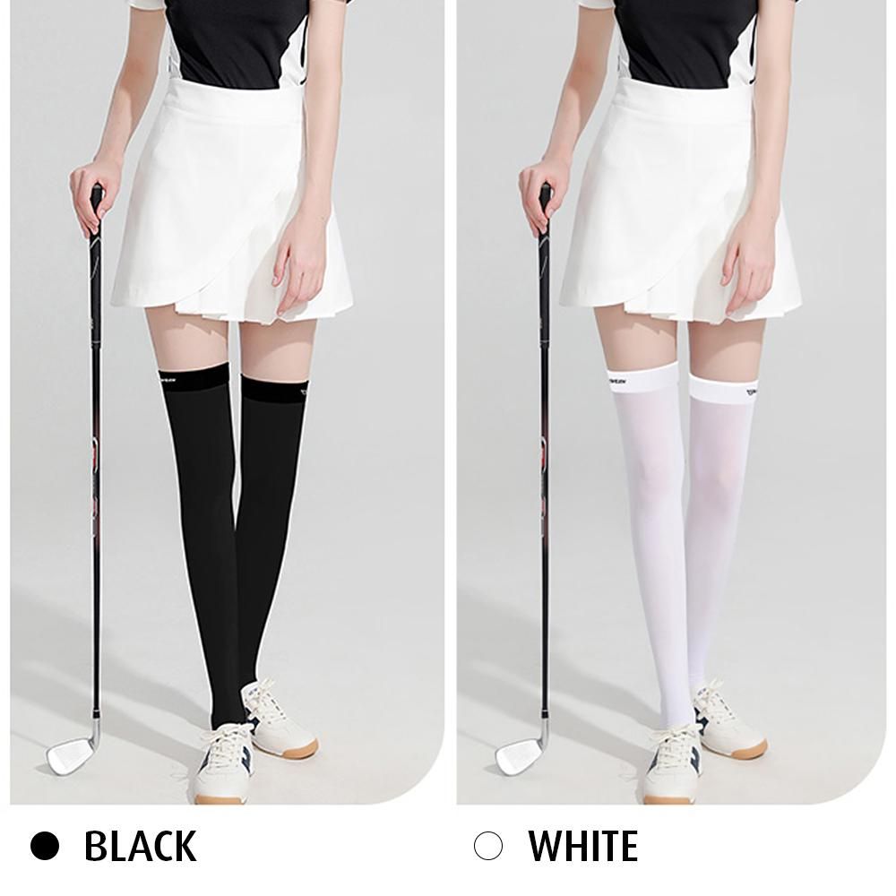 1 Pair Leg Sleeves Women Icy Leg Socks Sun Guard Cool Golfing Stockings
