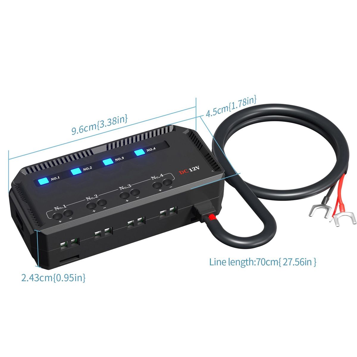 Fuse Block 4 Circuits with LED Indicator for Car Marine RV Truck DC 12V