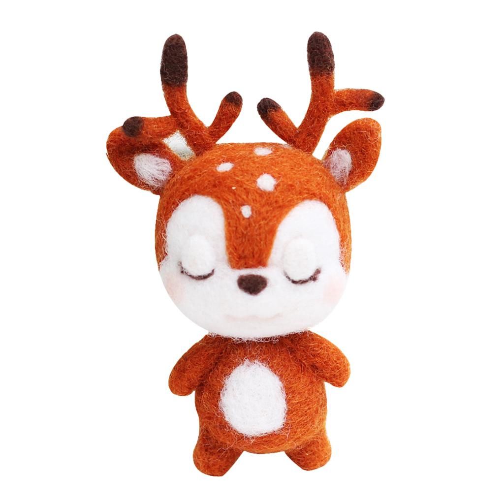 2 Sets Handmade Deer Dog Felt Craft Kit For Adult Beginners